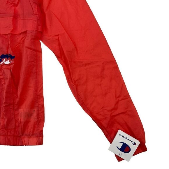 New Champion Men Unisex Red Anorak Hood Windbreaker Long Sleeve Pullover US XS - Picture 5 of 13